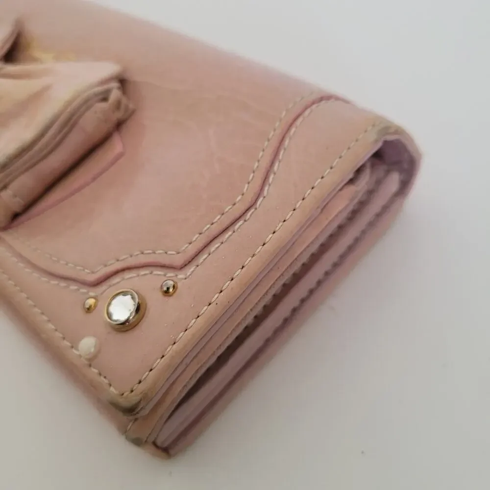 Samantha Thavasa Geniue Leather Wallet Boho Quality Bow Purple Designer Envelope